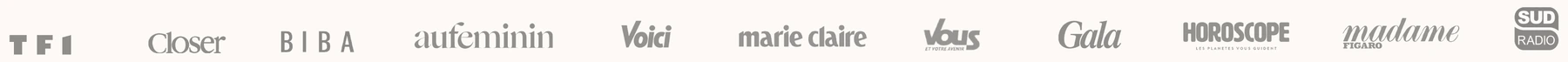 Logos des médias ayant présenté ou cité Voyance au Féminin